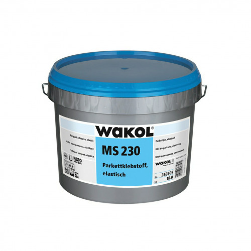 18kg Tub: Wakol - MS230 - Wood Flooring Adhesive - 1 Component - Solvent Free - Firm Elastic