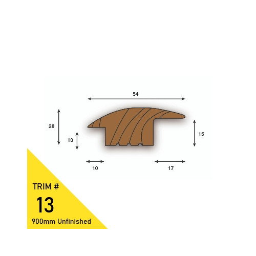 Semi Ramp Profile - 54mm x 20mm - (choose length & finish)