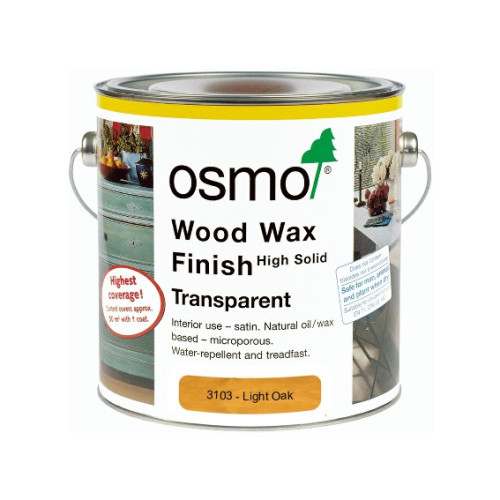 0.375ltr: Osmo - Wood Wax Finish Transparent Colour - Light Oak - (3103B)