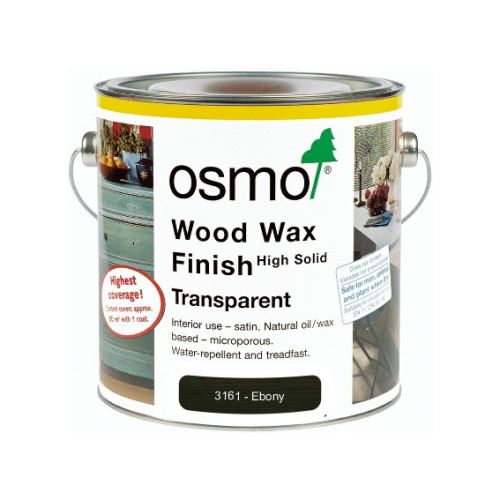 0.75ltr: Osmo - Wood Wax Finish Transparent Colour - Ebony - (3161C)