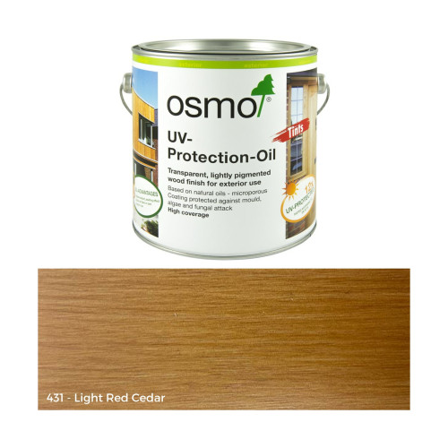 2.5ltr: Osmo - UV Protection Oil - Tints - with active ingredients - Light Red Cedar - (431D)