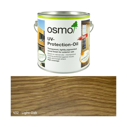 0.75ltr: Osmo - UV Protection Oil - Tints - with active ingredients - Light Oak - (432C)