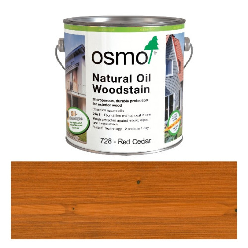 2.5ltr: Osmo - Natural Oil Woodstain - Red Cedar - (728D)
