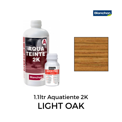 1.1ltr: Blanchon - Stain - Aquateinte 2K - Water Based 2K PU Stain - Light Oak - Including Hardener 