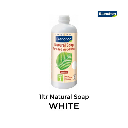 1ltr: Blanchon - Natural Soap - White - Cleaner for Oiled Wood Floors 
