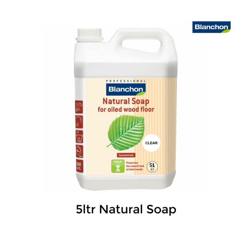5ltr: Blanchon - Natural Soap - Clear - Cleaner for Oiled Wood Floors 