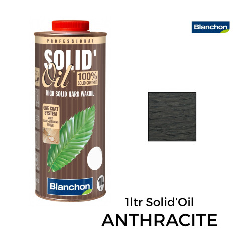 1ltr: Blanchon - Solid Oil Hard Waxoil - High Solid 1-Coat Hard Waxoil - Anthracite 