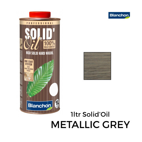 1ltr: Blanchon - Solid Oil Hard Waxoil - High Solid 1-Coat Hard Waxoil - Metallic Grey 