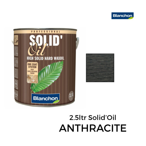 2.5ltr: Blanchon - Solid Oil Hard Waxoil - High Solid 1-Coat Hard Waxoil - Anthracite 