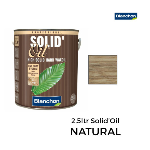 2.5ltr: Blanchon - Solid Oil Hard Waxoil - High Solid 1-Coat Hard Waxoil - Natural 100% 