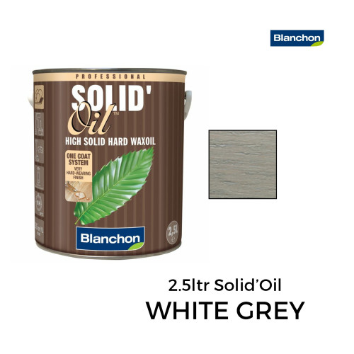 2.5ltr: Blanchon - Solid Oil Hard Waxoil - High Solid 1-Coat Hard Waxoil - White Grey 