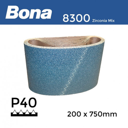 P40 - Bona - Zirconia Mix - Anti Static Sanding Belt - 200x750mm - 8" 