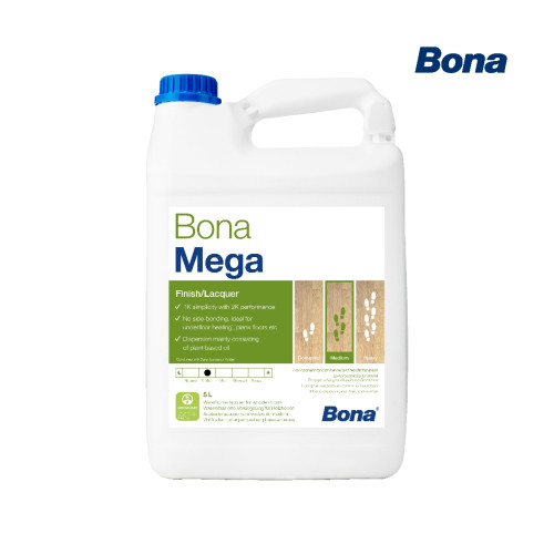 5ltr: Bona - Mega - ExtraMatt - 1K Water Based Lacquer