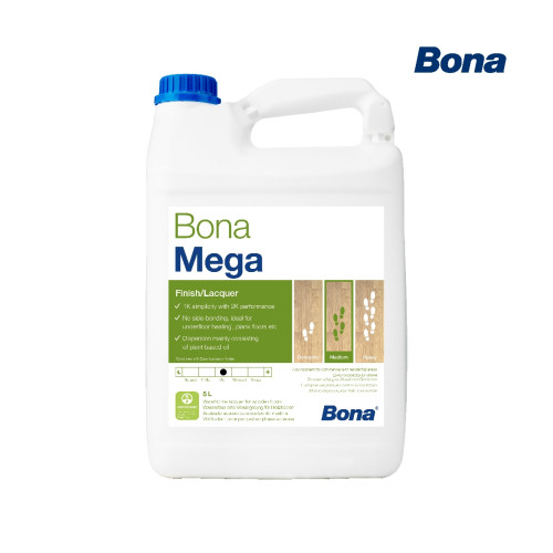 5ltr: Bona - Mega - Matt - 1K Water Based Lacquer