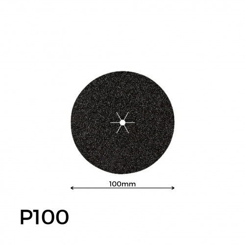 1 Box: P100 - Bona - Silicon Carbide - Hook & Loop Sanding Discs - 100mm Diameter with 8mm Centre Hole - (50/Box)