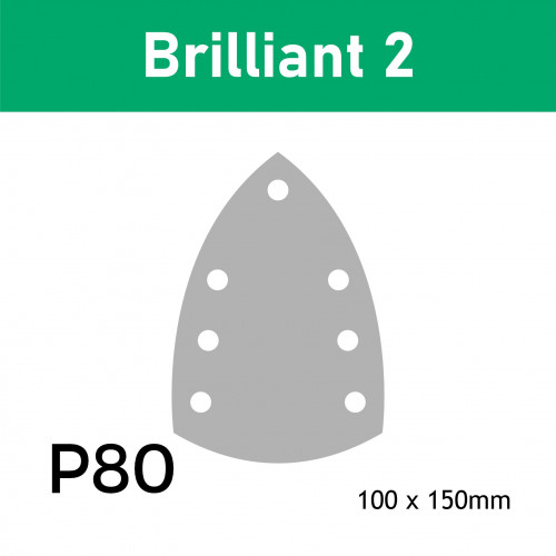 1 Box: (492795) P80 - Festool - Brilliant 2 - Hook & Loop Sanding Sheets - 100mm x 150mm - 6" - (50/Box) 
