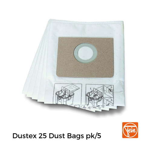 1pk: Fein - Fleece Standard Filter Bag for Dustex 25 - (5/pk)