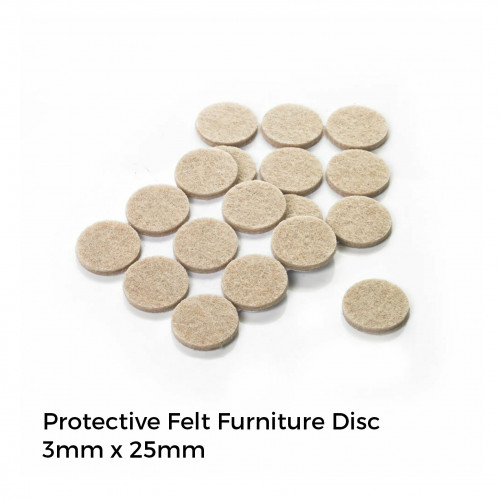 Protective Felt Furniture Disc - 3mm x 25mm
