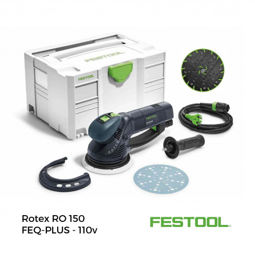 Festool - Rotex RO150 FEQ-PLUS - 110v (Bundle inc. 2x Systainers - Box of Abrasives - 1 x Soft Jetstream 2 Backing Pad)