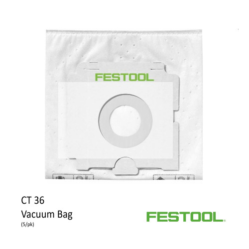 1pk: Festool - Selfclean Filter bags - for CT 36 Vacuum - (5/pk)