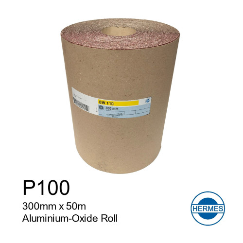 50m Roll: P100 - Hermes - Aluminium Oxide - Sandpaper - 300mm - 12" 