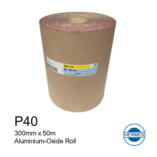 50m Roll: P40 - Hermes - Aluminium Oxide - Sandpaper - 300mm - 12" 