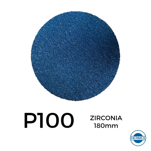 1 Box: P100 - Hermes - Zirconia - Hook & Loop Sanding Discs - 180mm - 7" - Without Centre Hole - (50/Box)