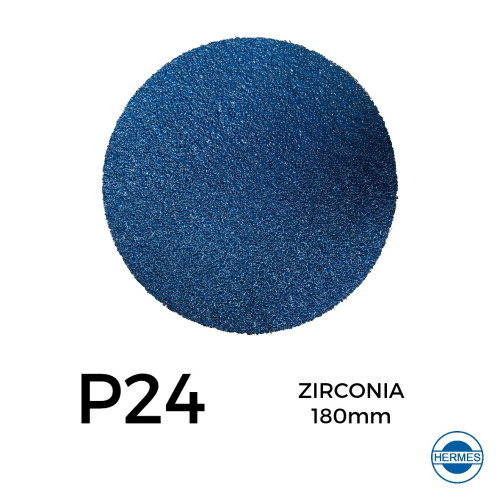 1 Box: P24 - Hermes - Zirconia - Hook & Loop Sanding Discs - 180mm - 7" - Without Centre Hole - (25/Box)