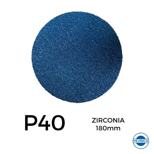 1 Box: P40 - Hermes - Zirconia - Hook & Loop Sanding Discs - 180mm - 7" - Without Centre Hole - (25/Box)