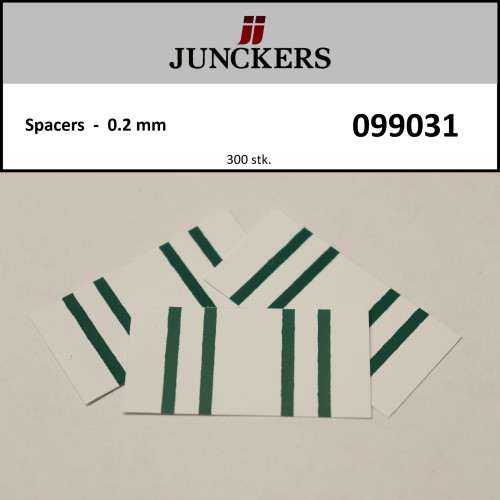 1pk: Junckers - Red & White PVC Spacers - 0.2mm - (300/pk)