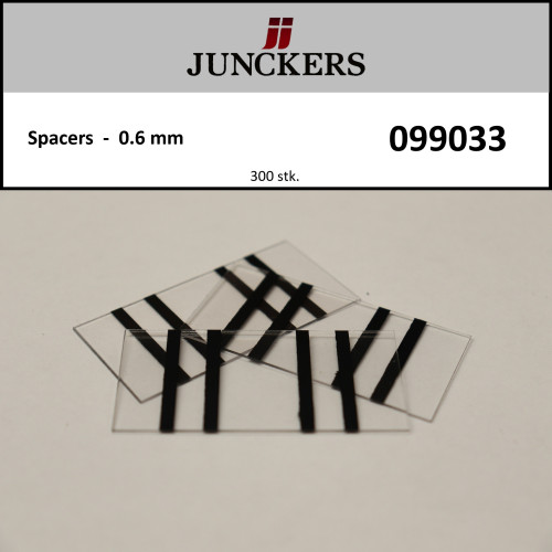 1pk: Junckers - Black & Clear PVC Spacers - 0.6mm - (300/pk)