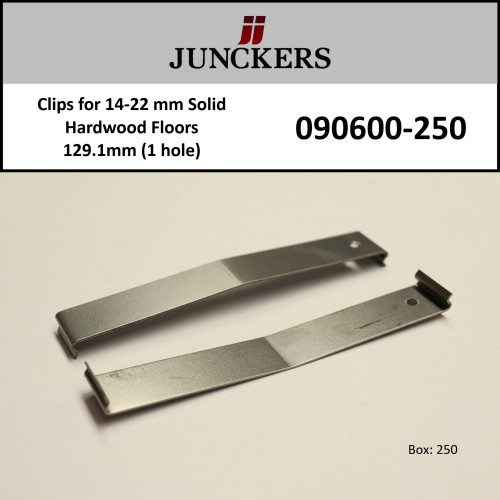 1 Box: Junckers - Clips - Green - 1 Hole 129.1mm - (250/Box) - for 14-22mm floors 