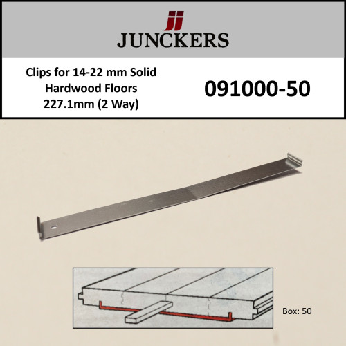 1 Box: Junckers - 2 Way Clips - Blue - 227.1mm - (50/Box) - for 14-22mm floors
