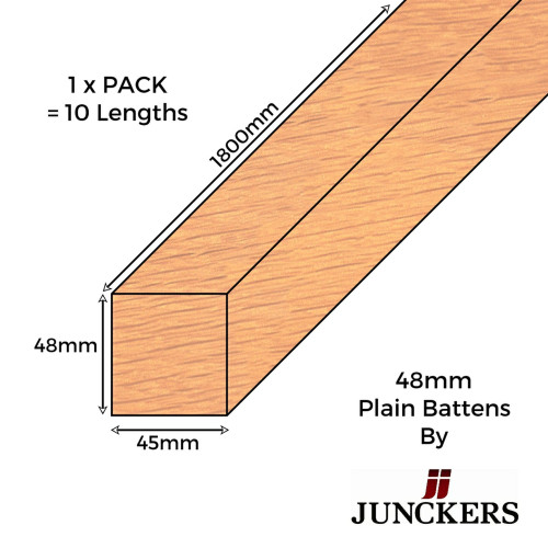 1pk: Junckers - New Era - Plain Battens - 48mm - 48x45x1800mm - (10pcs/pk)