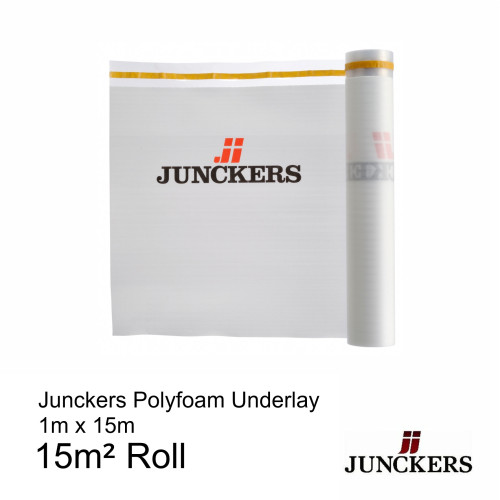 1 Roll: Junckers - Polyfoam Underlay - Sound absorbing underlay including moisture barrier - 2.2mm x 1.1m - (15mÂ²/Roll)