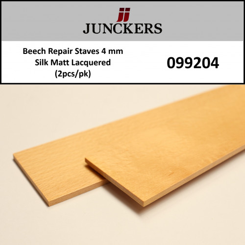 1pk: Junckers - Repair Staves - Beech - SilkMatt Lacquered - 4mm - (2pcs/bag)