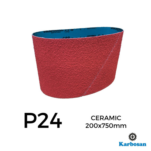 P24 - Karbosan - Ceramic - Polyester Cloth Backed Sanding Belt - 200x750mm - 8" 