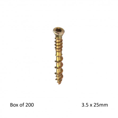 1 Box: Lost Tite - Flooring Screw - T&G - Steel with CSK Head - TORX - 3.5mm x 25mm - (200/Box) 