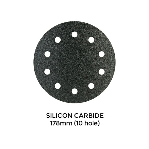Pallmann - 178mm Silicon Carbide 10 Hole Hook & Loop Sanding Discs
