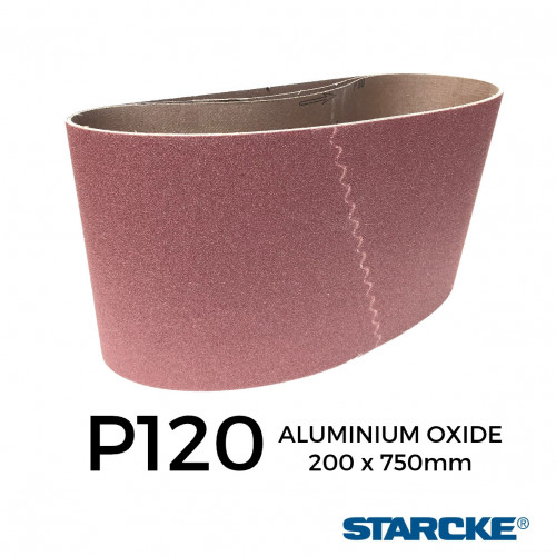 P120 - Starcke - Aluminium Oxide - Cloth Backed Sanding Belt - 200x750mm - 8" 