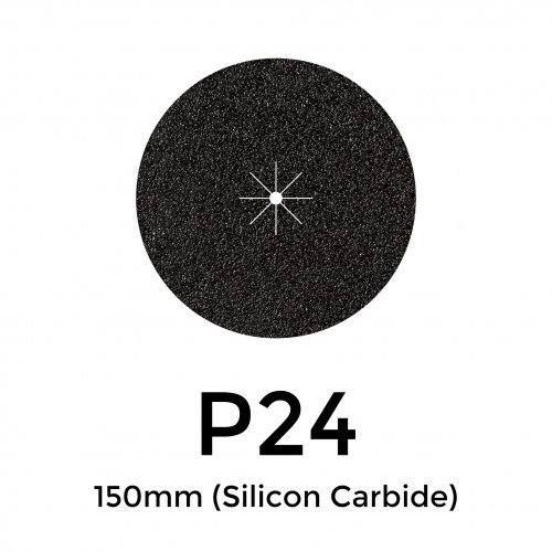 1 Box: P24 - Starcke - Silicon Carbide - Hook & Loop Sanding Discs - 150mm - 6" - (25/Box)