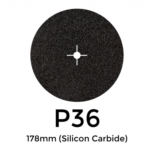 1 Box: P36 - Starcke - Silicon Carbide - Hook & Loop Sanding Discs - 178mm - 7" - (25/Box)