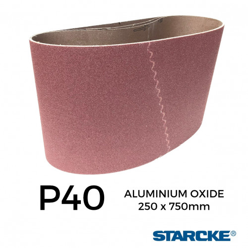 P40 - Starcke - Aluminium Oxide - Cloth Backed Sanding Belt - 250x750mm - 10" 