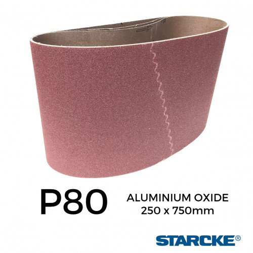P80 - Starcke - Aluminium Oxide - Cloth Backed Sanding Belt - 250x750mm - 10" 