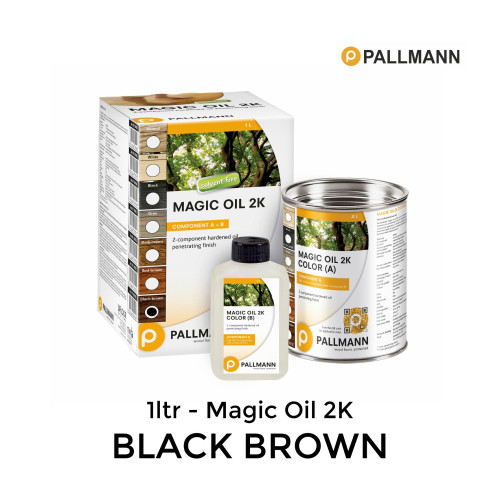 1ltr: Pallmann - Magic Oil 2K - Black Brown - Including 0.17ltr hardener