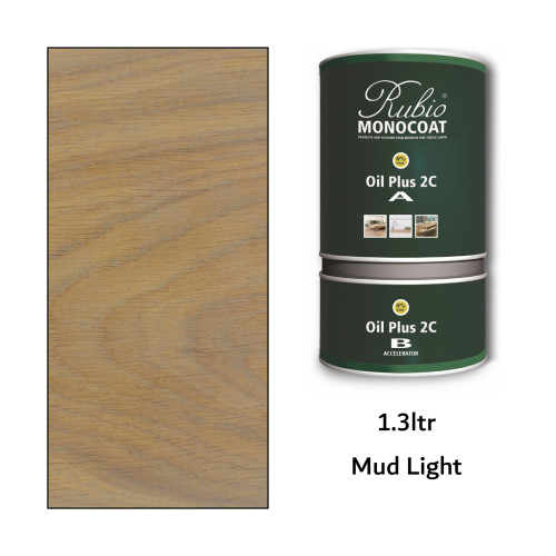 1.3ltr: Rubio Monocoat - Oil Plus 2C - (Part A and B) - Mud Light