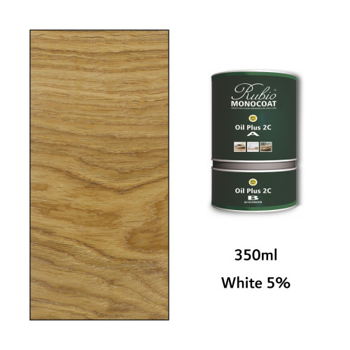 350ml: Rubio Monocoat - Oil Plus (Part A and B) - White 5% 