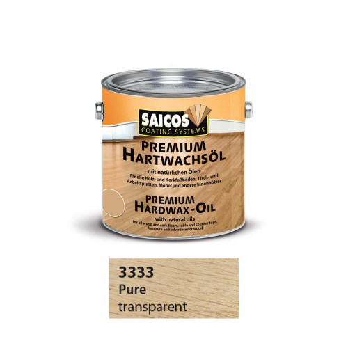 0.75ltr: Saicos - Premium Hardwax Oil - Pure Transparent (3333)