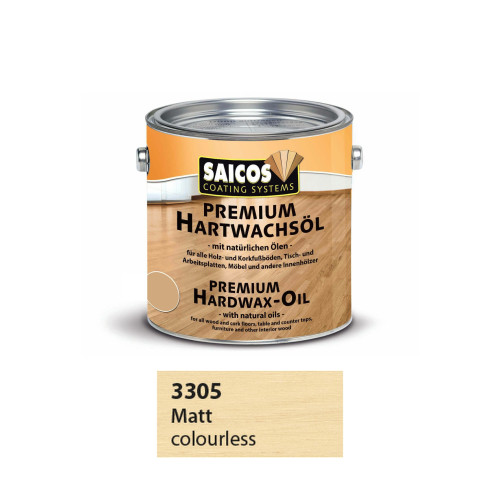 2.5ltr: Saicos - Premium Hardwax Oil - Clear Matt (3305)