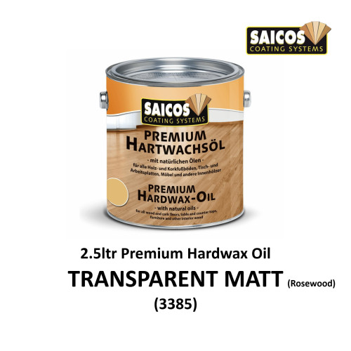 2.5ltr: Saicos - Premium Hardwax Oil - Rosewood Transparent (3385)